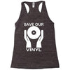 save our vinyl dj club Racerback Tank