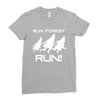 run forest run white color Ladies Fitted T-Shirt