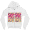 pink triangle print Zipper Hoodie
