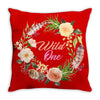 wild one first birthday Throw Pillow