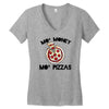 mo money mo pizzas 1 Women's V-Neck T-Shirt