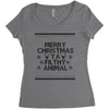 merry christmas ya filthy animal Women's Triblend Scoop T-shirt