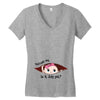 July Peeking Out Baby Girl Women's V-Neck T-Shirt