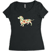 dachshund flower Women's Triblend Scoop T-shirt
