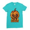 mad halloween pumpkin Ladies Fitted T-Shirt