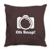 oh snap camera Throw Pillow