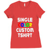 single color custom t shirt Ladies Fitted T-Shirt