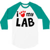 i love my lab labrador 3/4 Sleeve Shirt