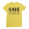 save black Ladies Fitted T-Shirt