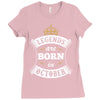 Legends Are Born In October Ladies Fitted T-Shirt