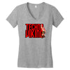 funny techno viking 3, ideal birthday present or gift Women's V-Neck T-Shirt