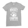 whiskey and camping! Ladies Fitted T-Shirt