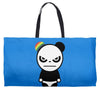 angry panda rainbow Weekender Totes