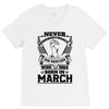 Never Underestimate Dog Rescuer Who Was Born March V-Neck Tee