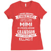 Super Cool Mimi Of A Freaking Awesome Grandson Ladies Fitted T-Shirt