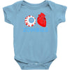 i heart zombies scary eye bloody heart halloween Baby Bodysuit