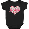 Jet'aime Flower Heart Baby Bodysuit