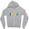 softball neon rhinestud Zipper Hoodie