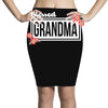 blessed grandma with flower white color Pencil Skirts