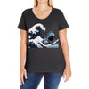Great White Wave Shark Ladies Curvy T-Shirt