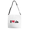 i love jet ski racing Adjustable Strap Totes