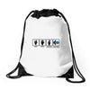 rock paper scissors hadouken Drawstring Bags