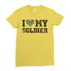 i love my soldier regular camouflage Ladies Fitted T-Shirt