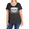 pug mom sugar skull Ladies Curvy T-Shirt