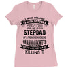 Super Cool Stepdad Of A Freaking Awesome Granddaughter Ladies Fitted T-Shirt
