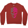 two coloured patterned skull   mens funny Crewneck Sweatshirt