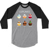 cupcakes 3/4 Sleeve Shirt