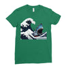 Great White Wave Shark Ladies Fitted T-Shirt