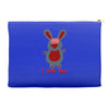 i love you bunny hare rabbit cupid couple kiss fun Accessory Pouches