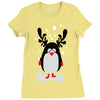 christmas penguin Ladies Fitted T-Shirt