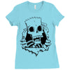 bart skull Ladies Fitted T-Shirt