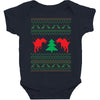 ugly sweater dinosour Baby Bodysuit