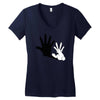 rabbit hand shadow Women's V-Neck T-Shirt