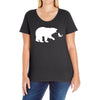 Bear Fishing Ladies Curvy T-Shirt