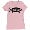 evolve t shirt small funny evolution science atheist darwin atheism fi Ladies Fitted T-Shirt