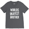 worlds okayest brother funny V-Neck Tee