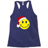 smiley face wears santa hat merry christmas Racerback Tank