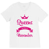 queens are born in november V-Neck Tee