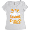 My Wife Is Super Awesome Her Husband Women's Triblend Scoop T-shirt