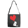 bird love heart animal graph note music party pop art gift Adjustable Strap Totes