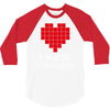nerd shirt design  herz f&uuml;r nerds computer gaming fun big bang minecr 3/4 Sleeve Shirt