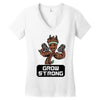groot grow strong galaxy gym fitness mashup Women's V-Neck T-Shirt