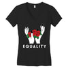 equality white Women's V-Neck T-Shirt