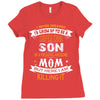 Super Cool Son Of A Freaking Awesome Mom Ladies Fitted T-Shirt