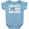 crazy lady shark Baby Bodysuit