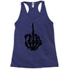 middle finger skeleton bone skull grafitti art Racerback Tank